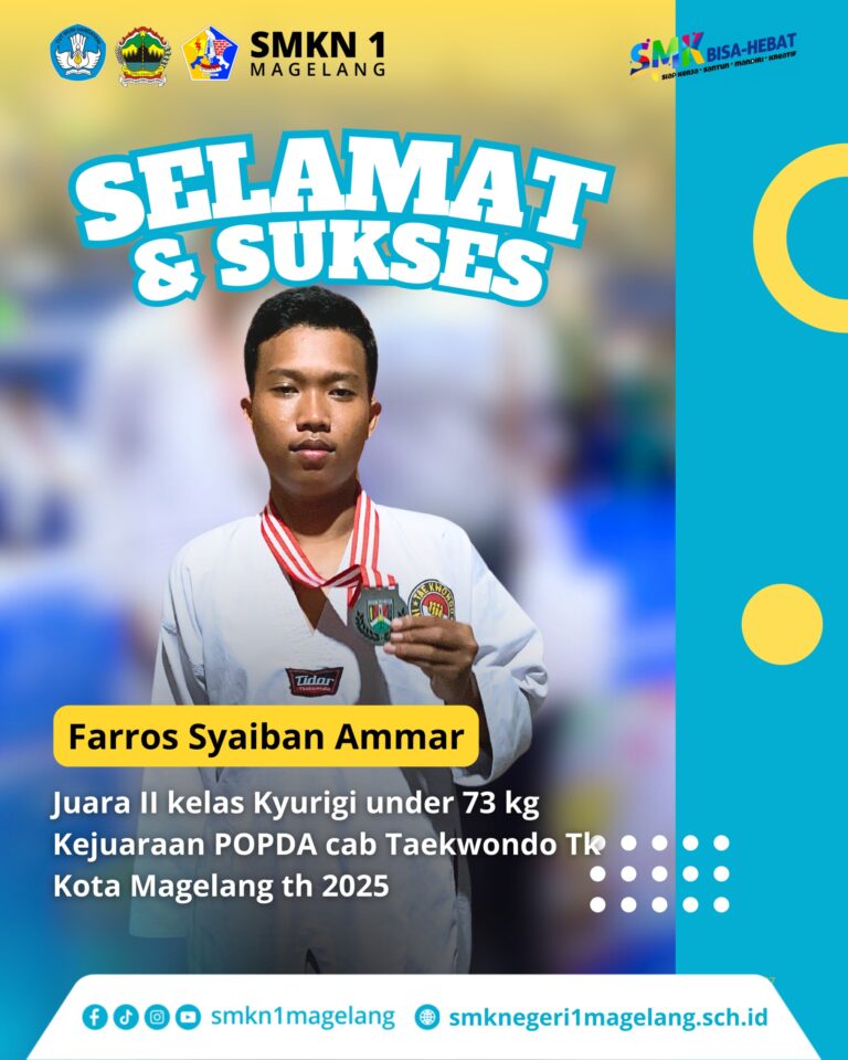 Siswa SMK Negeri 1 Magelang juara 2 Kejuaraan POPDA Kota Magelang 2025