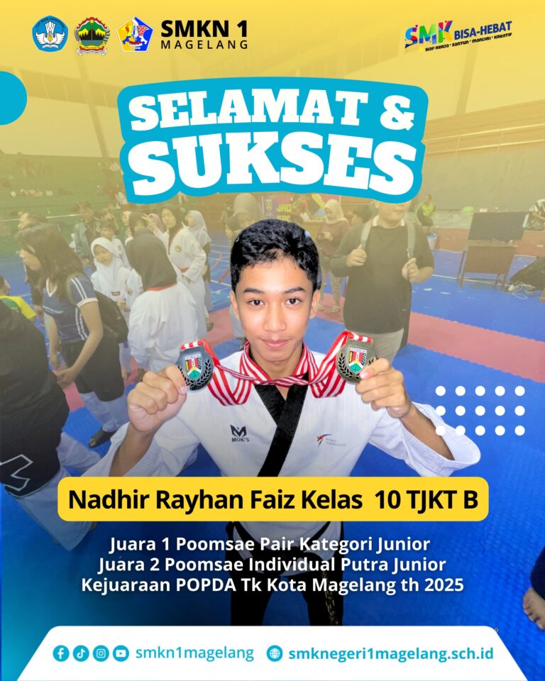 Siswa SMKN 1 Magelang Juara 1 di Kejurda POPDA Kota Magelang 2025