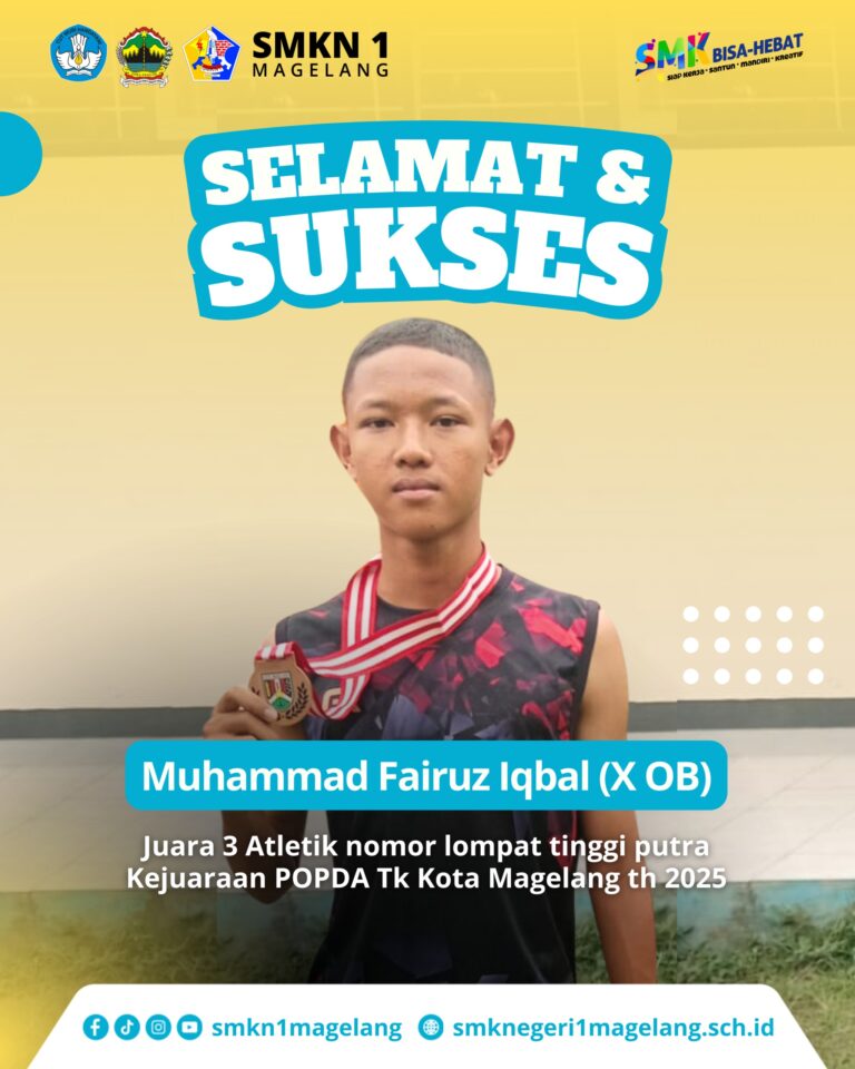 Mengesankan, Tampil Epik Di POPDA Kota Magelang 2025, Siswa kelas 10 OB Juara 3 Cabang Lomba Lompat Tinggi Putra