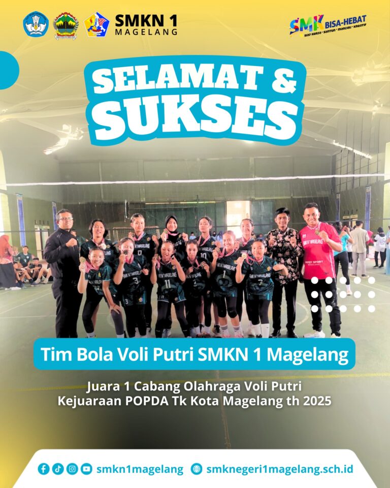 Tim Bola Voli Putri SMKN 1 Magelang Raih Juara 1 Kejuaraan POPDA Kota Magelang 2025