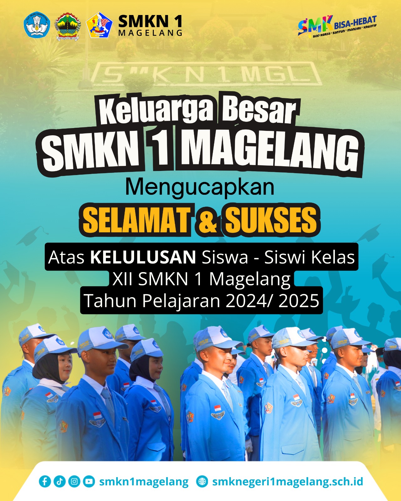 SMKN 1 Magelang Rayakan Kelulusan Siswa Kelas XII Tahun Ajaran 2024/2025 dengan Penuh Semangat dan Haru