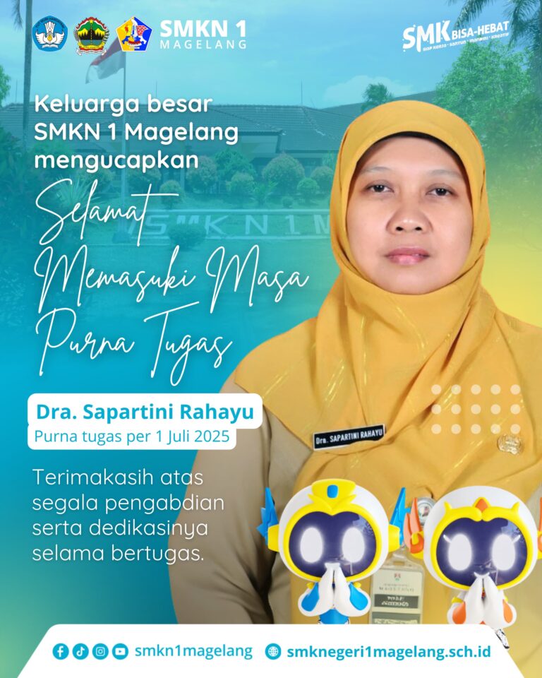 Keluarga Besar SMKN 1 Magelang Melepas Dra. Sapartini Rahayu Memasuki Masa Purna Tugas