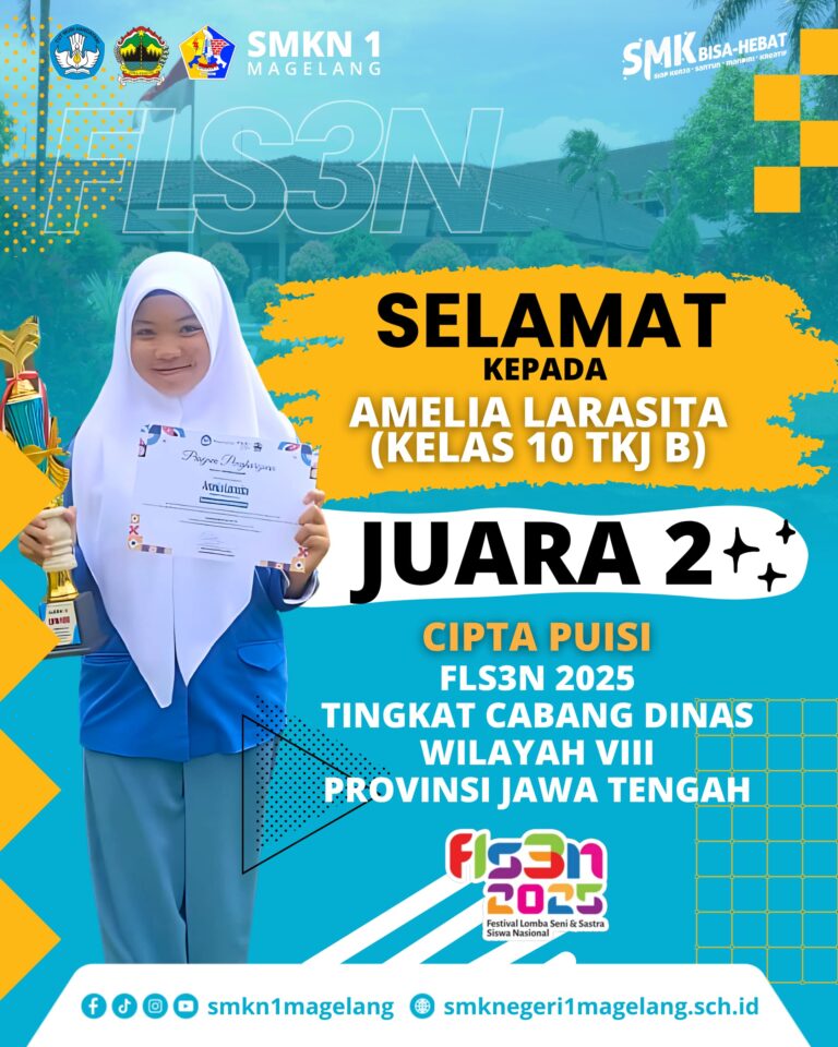 Amelia Larasita Raih Juara 2 Cipta Puisi FLS2N 2025 Tingkat Provinsi Jawa Tengah