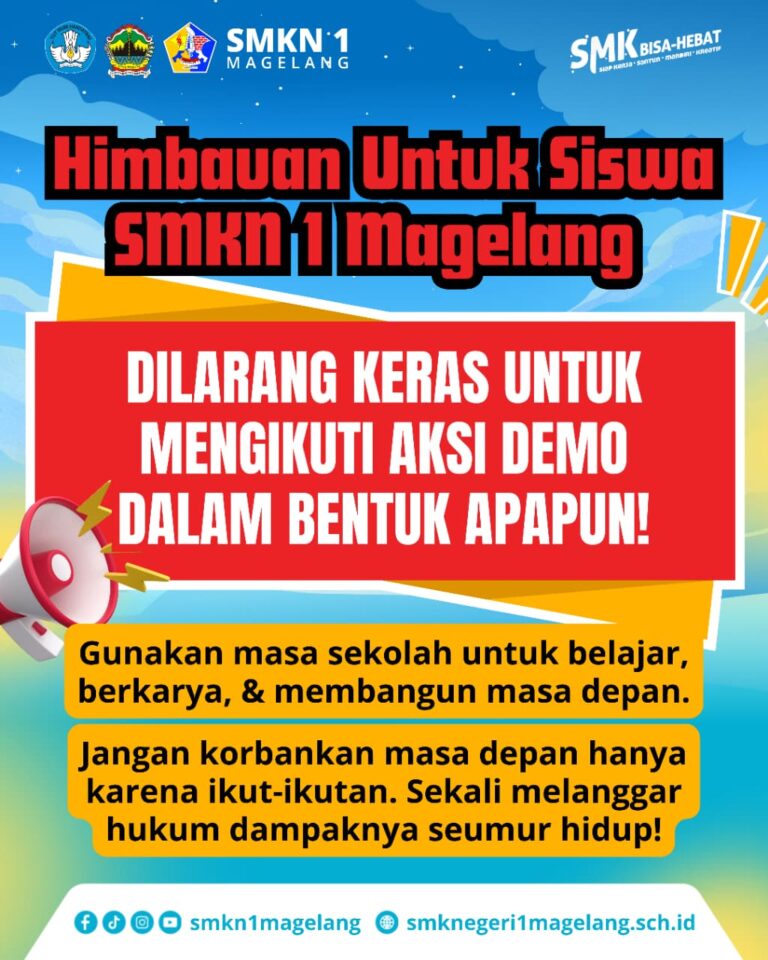 SMKN 1 Magelang Tegaskan Larangan Keras Siswa Ikut Aksi Demo