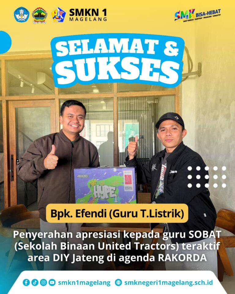 Guru SMKN 1 Magelang Raih Apresiasi Guru SOBAT Teraktif di Wilayah DIY-Jateng, Bukti Dedikasi dan Inspirasi dalam Dunia Pendidikan