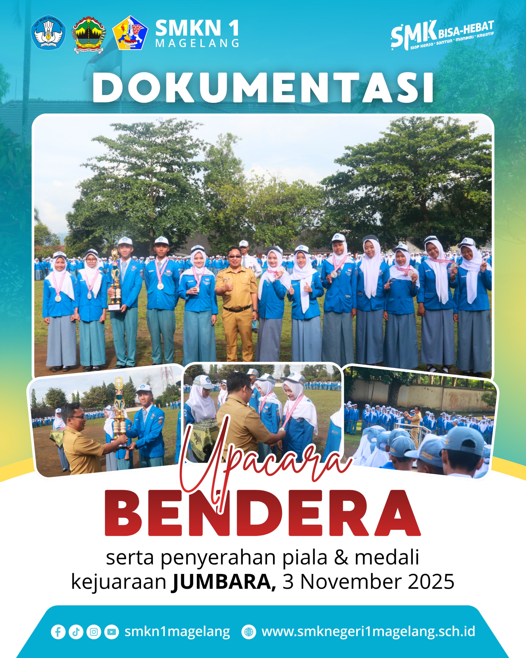Semangat Juang di Upacara Bendera SMKN 1 Magelang: Penyerahan Piala dan Medali Kejuaraan JUMBARA 2025!