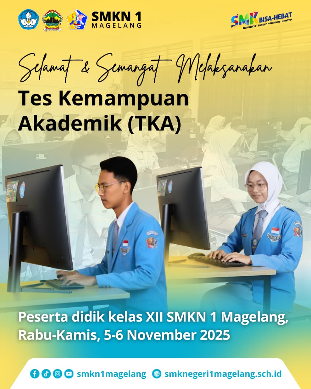 Siswa Kelas XII SMKN 1 Magelang Antusias Ikuti Tes Kemampuan Akademik (TKA)
