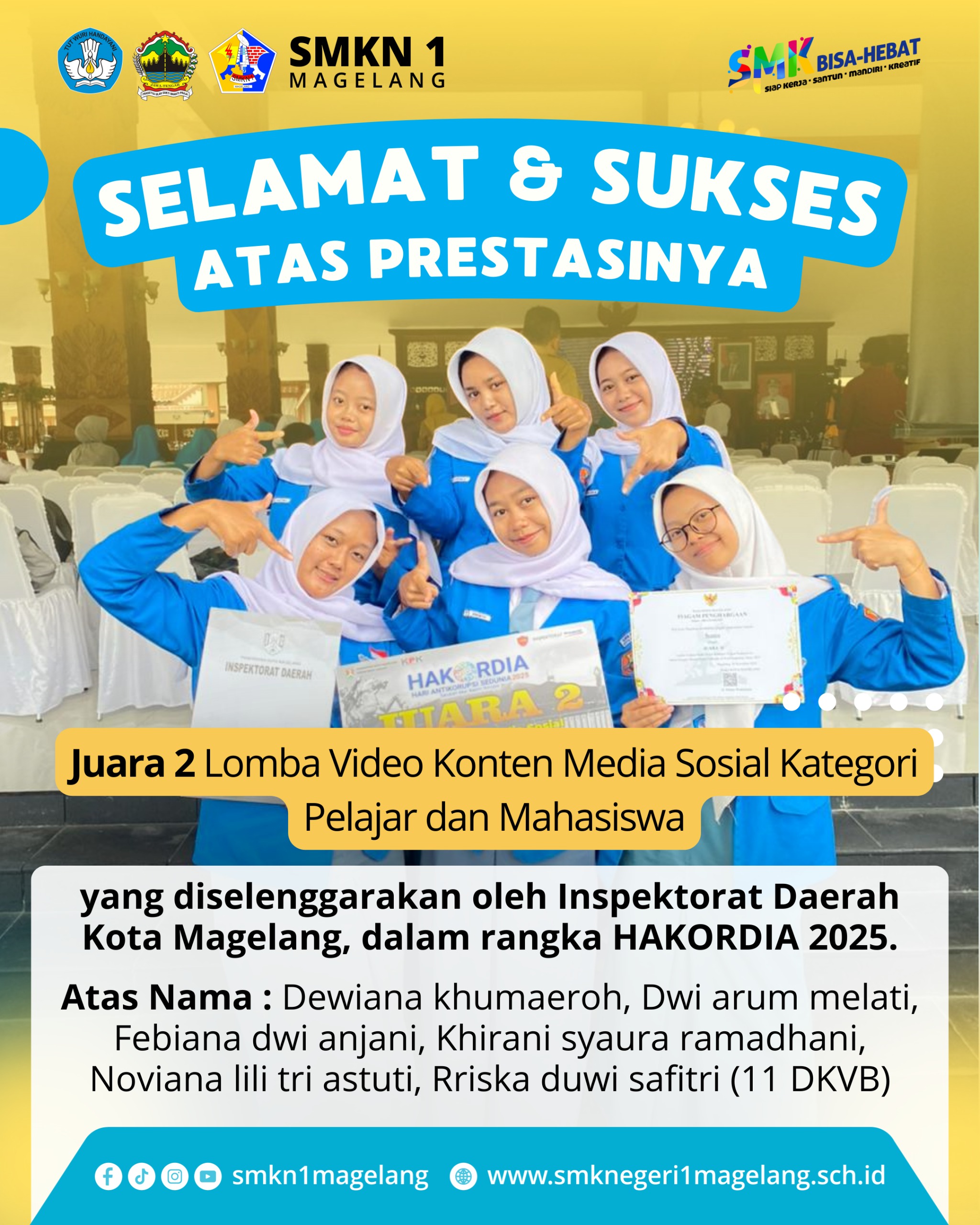 SMKN 1 Magelang kembali menorehkan prestasi membanggakan!