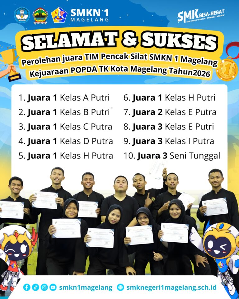 SMKN 1 Magelang Borong Gelar Juara di POPDA TK Kota Magelang 2026