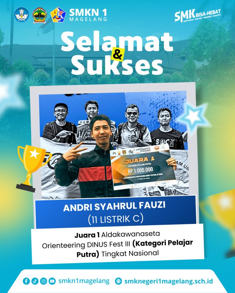 Prestasi Nasional! Siswa SMKN 1 Magelang Raih Juara 1 Aldakawaniseta Orienteering DINUS Fest III 2026