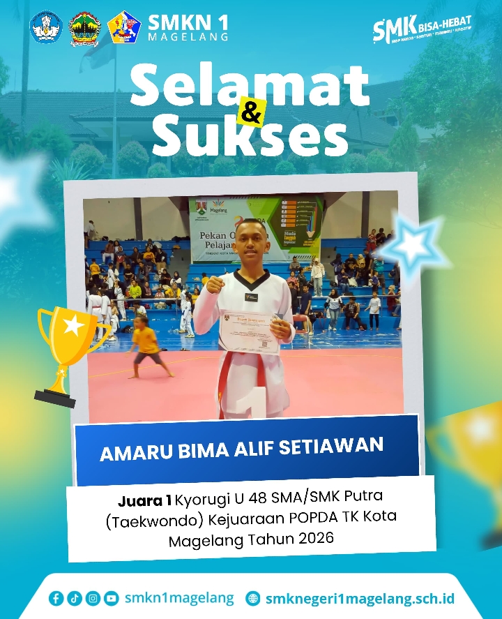 Sabet Emas! Amaru Bima Alif Setiawan Merajai Arena Taekwondo POPDA Kota Magelang 2026