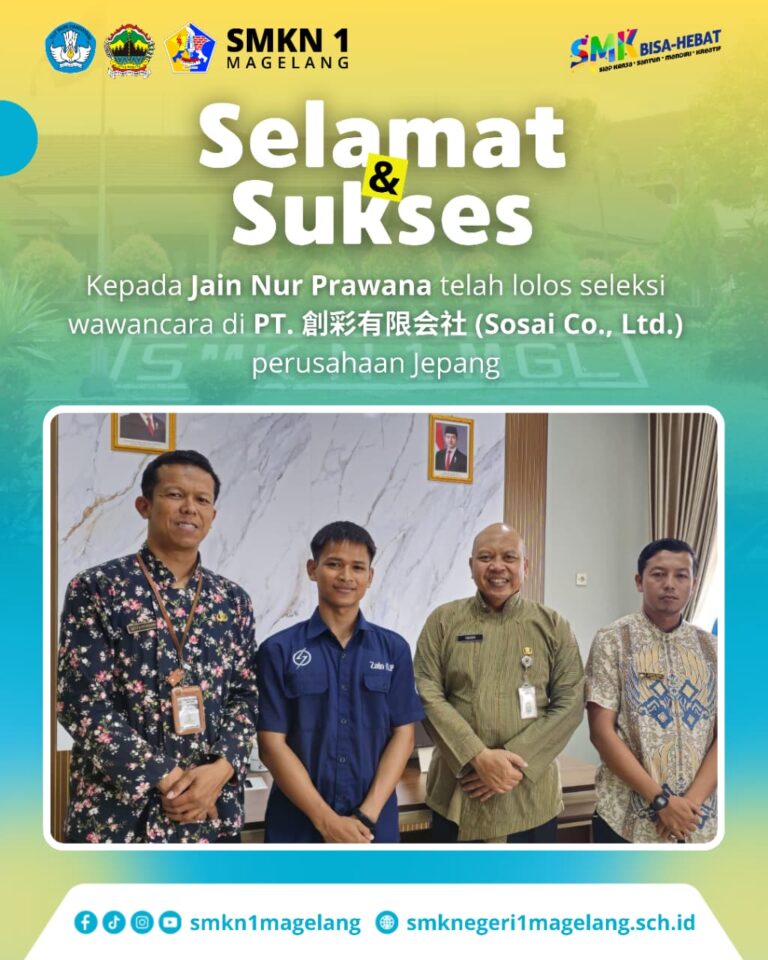 Kembali Ukir Prestasi Internasional, Siswa SMKN 1 Magelang Lolos Seleksi Perusahaan Jepang