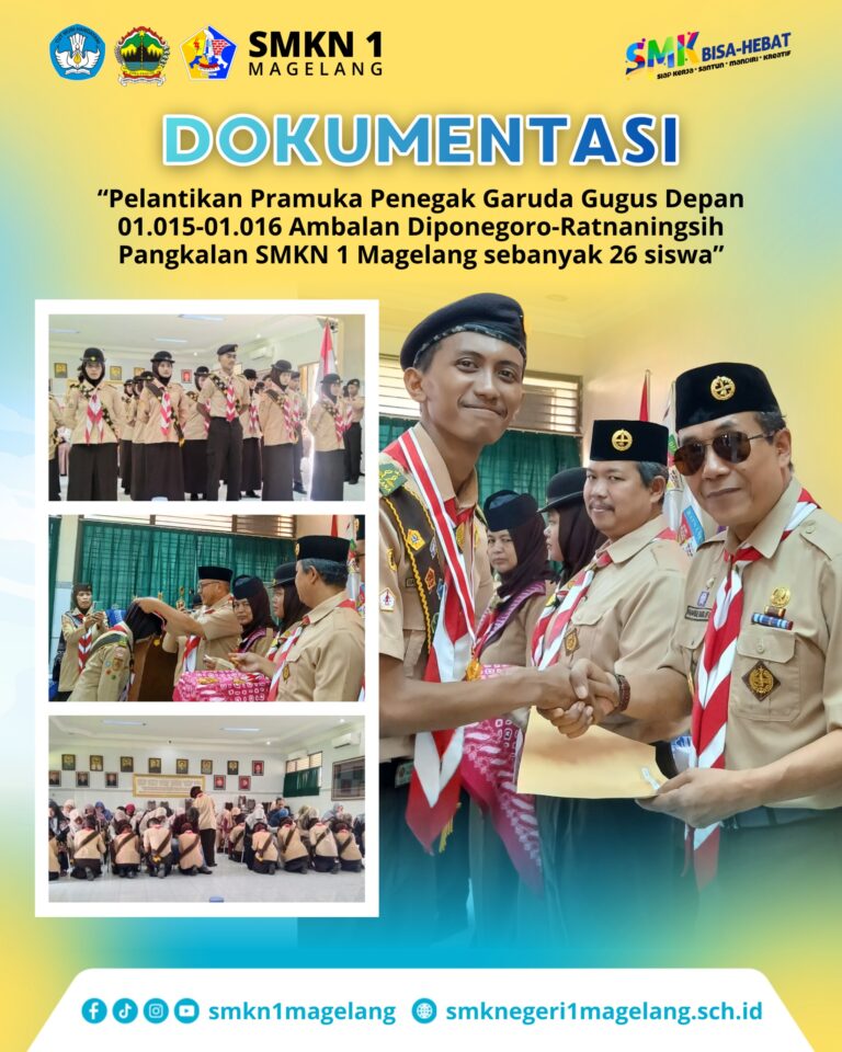 Semangat Garuda Berkibar di SMKN 1 Magelang: 26 Siswa Resmi Dilantik Menjadi Pramuka Penegak Garuda