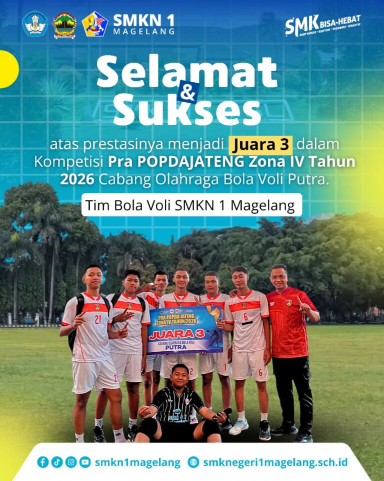 Tim Bola Voli Putra Raih Juara 3 Pra POPDA Jateng Zona IV Tahun 2026