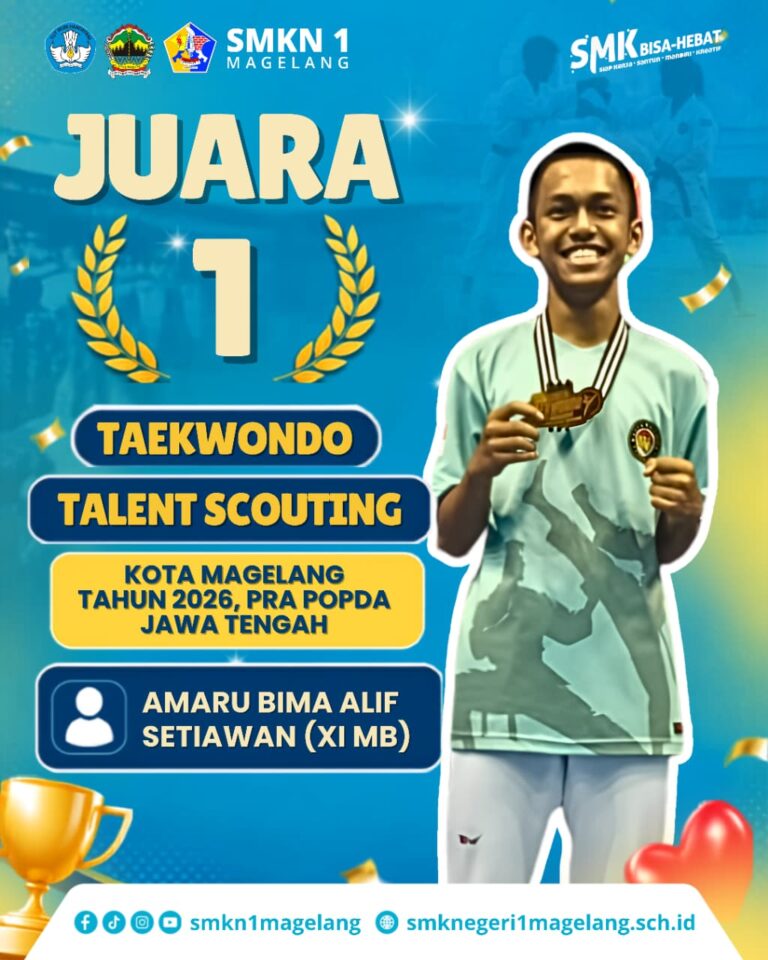 Amaru Bima Alif Setiawan Raih Juara I Taekwondo Talent Scouting Kota Magelang 2026 Menuju Pra POPDA Jawa Tengah