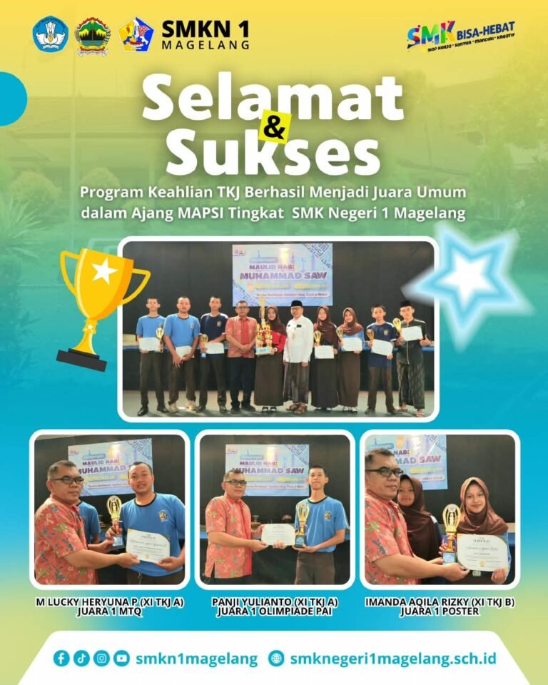 Borong Gelar Juara, Jurusan TKJ SMKN 1 Magelang Resmi Sabet Predikat Juara Umum MAPSI!
