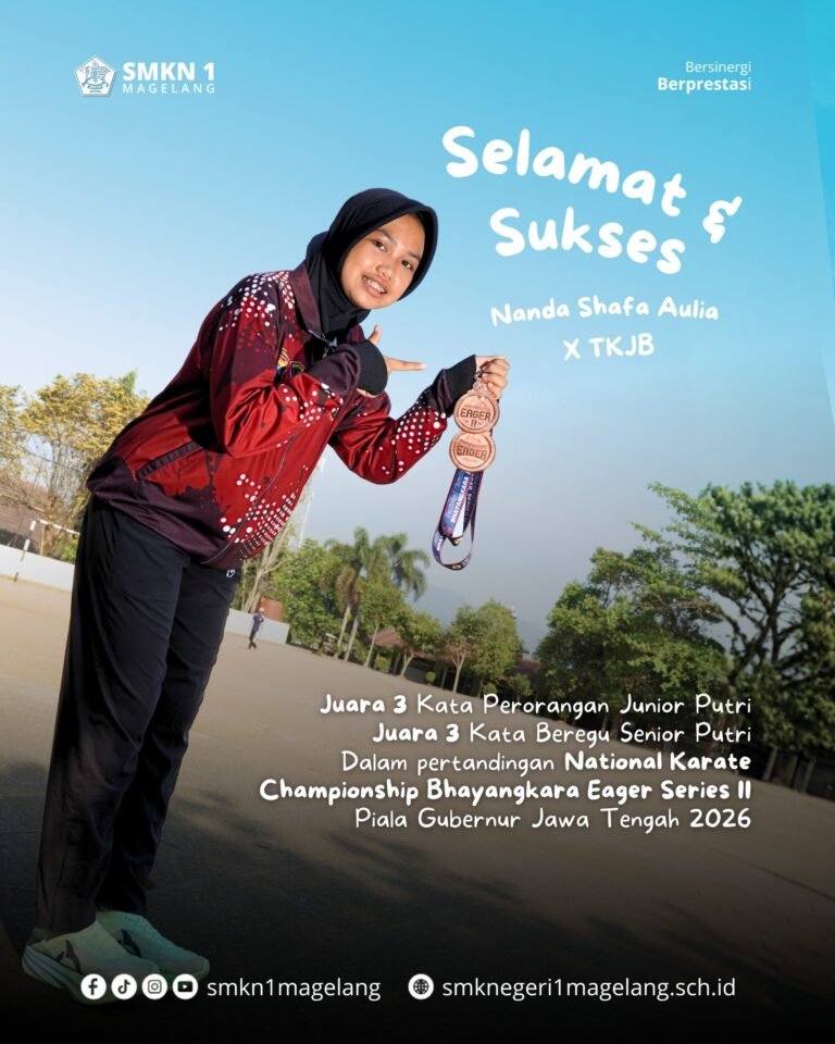Kilau Prestasi Nasional! Nanda Shafa Aulia, Siswi X TKJ B SMKN 1 Magelang Gondol Dua Medali di Kejuaraan Karate Piala Gubernur Jateng 2026