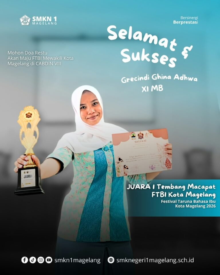 Grecindi Ghina Adhwa Raih Juara 1 Tembang Macapat FTBI Kota Magelang 2026