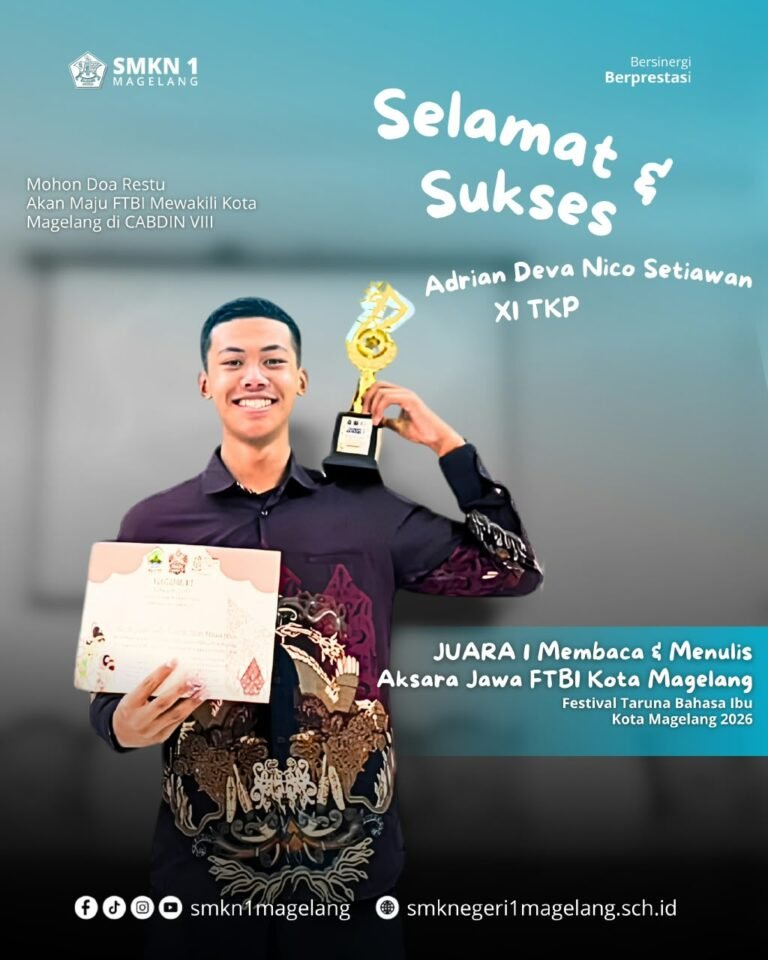 Lestarikan Budaya Leluhur, Siswa SMKN 1 Magelang Sabet Juara 1 Membaca & Menulis Aksara Jawa FTBI 2026